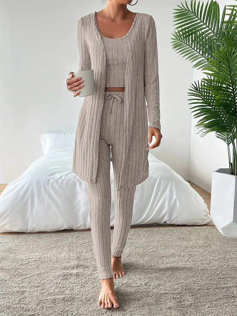 Melanie - Ribbed 3 Piece Lounge Set