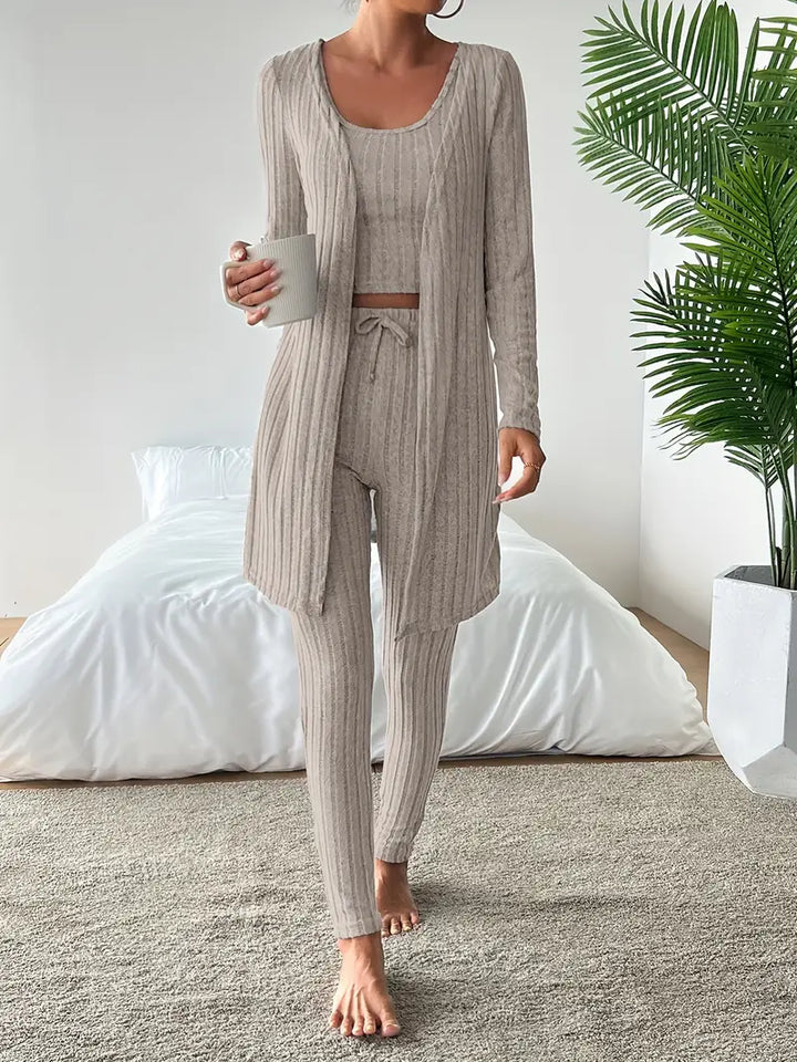 Melanie - Ribbed 3 Piece Lounge Set