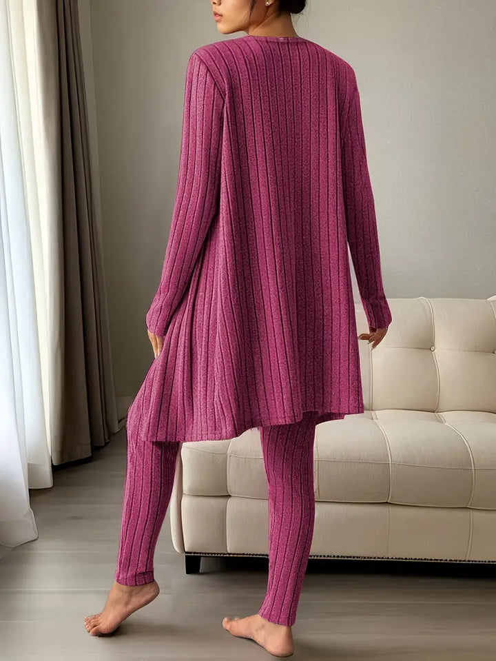 Melanie - Ribbed 3 Piece Lounge Set