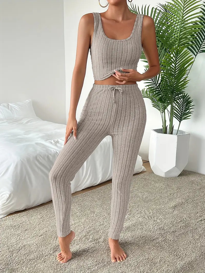 Melanie - Ribbed 3 Piece Lounge Set