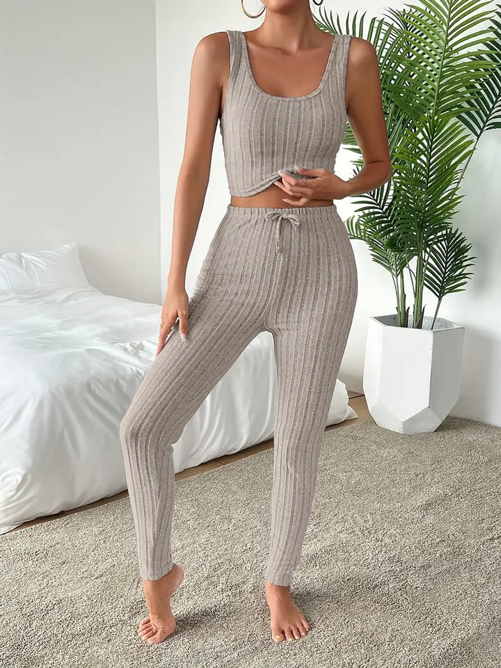 Melanie - Ribbed 3 Piece Lounge Set