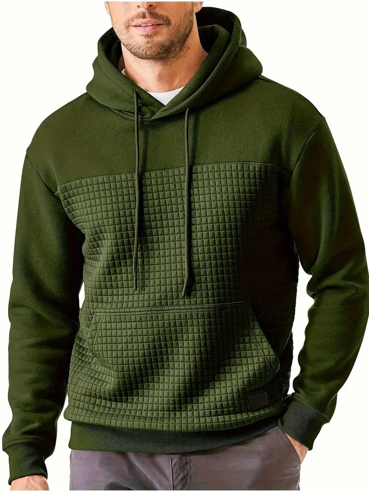 Luc - Textured Grid Hooded Sweatshirt