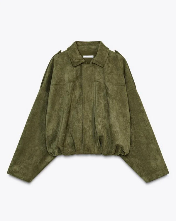 Lucia - Stylish Velvet Bomber Jacket
