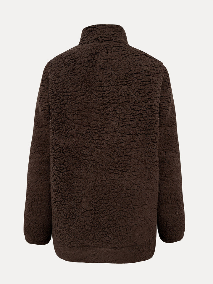 Sophie - Cozy Long Sleeve Fleece Half-Zip Sweatshirt