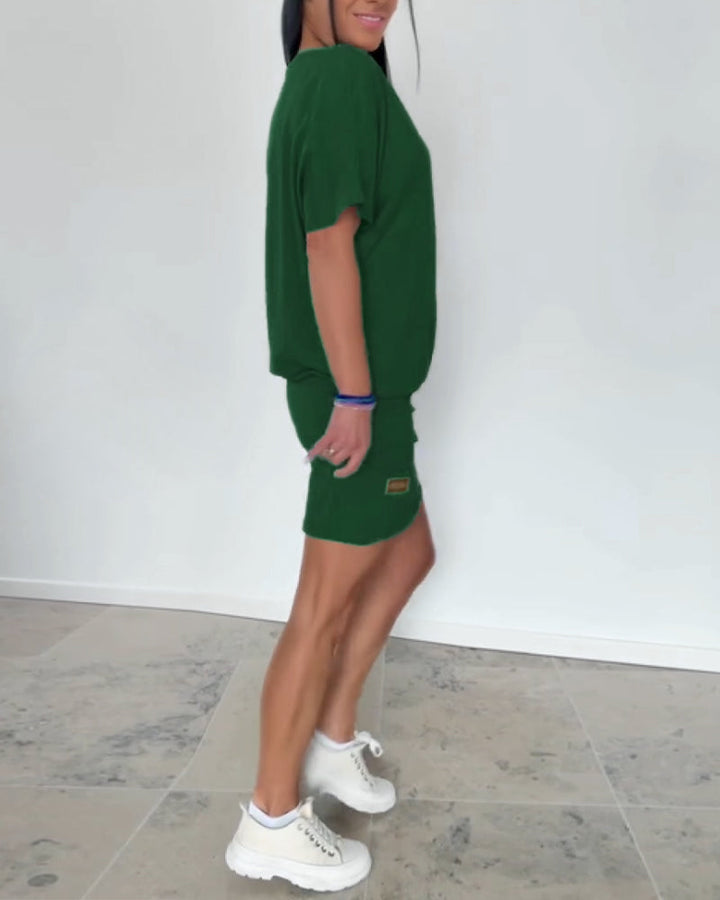 Samantha - Short Sleeve Comfy Mini Dress