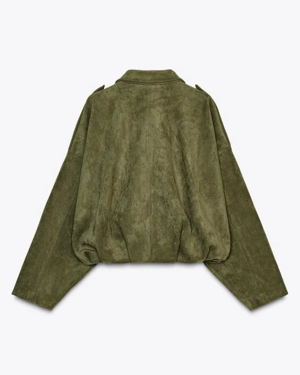 Lucia - Stylish Velvet Bomber Jacket