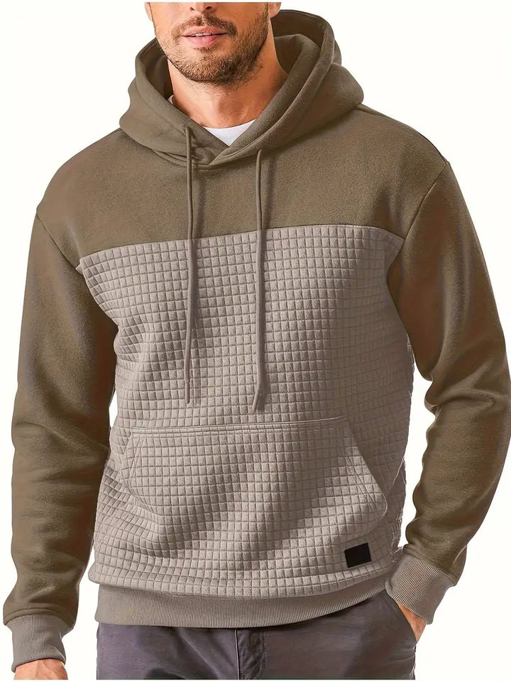 Luc - Textured Grid Hooded Sweatshirt