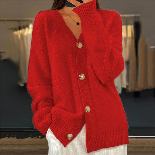 Jade - Cashmere Soft And Elegant V-Neck Cardigan
