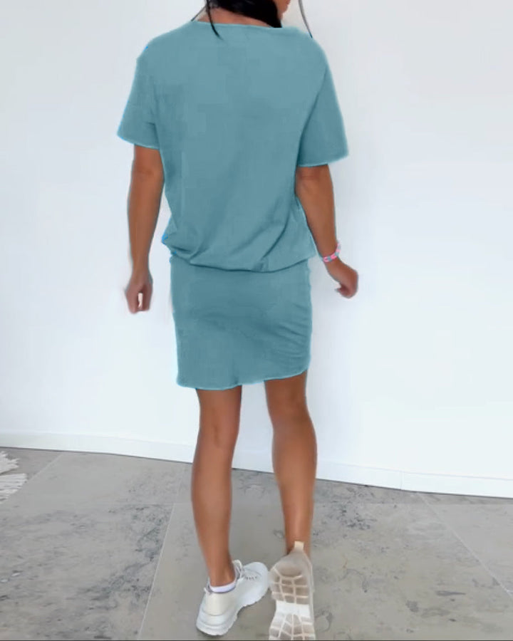 Samantha - Short Sleeve Comfy Mini Dress