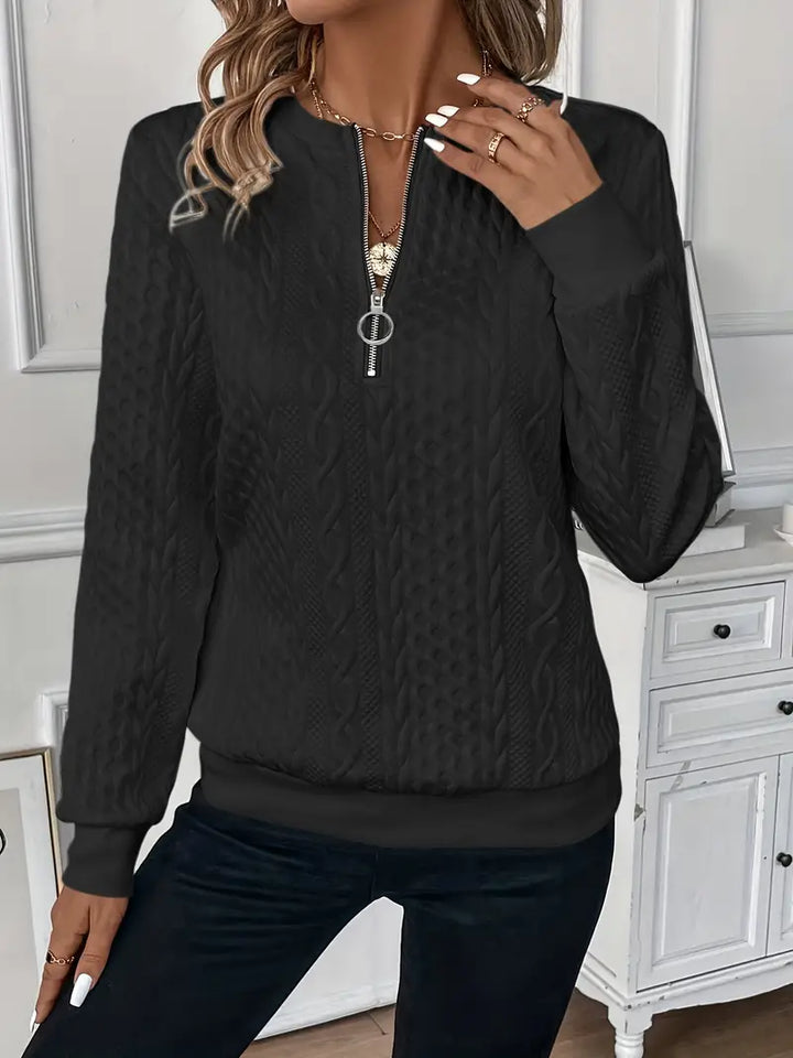 Rachel - Comfortable And Elegant Zip-Up Sweater