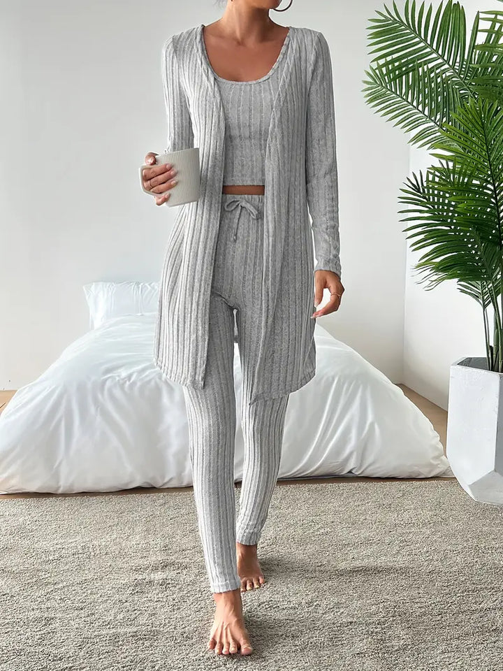 Melanie - Ribbed 3 Piece Lounge Set