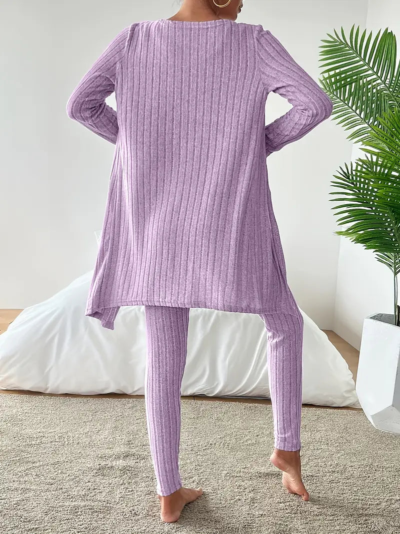 Melanie - Ribbed 3 Piece Lounge Set