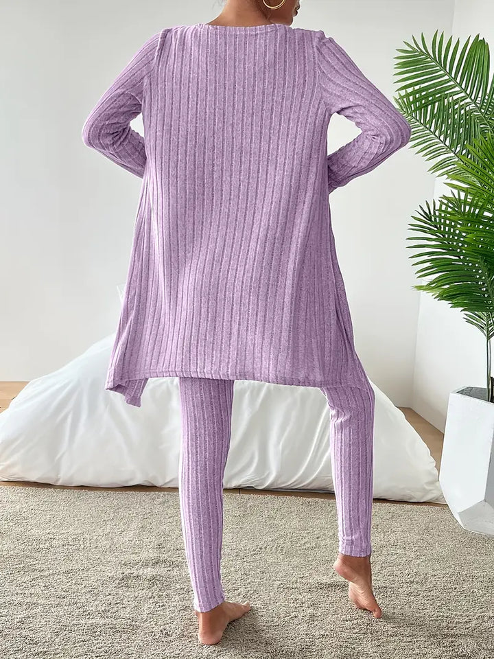 Melanie - Ribbed 3 Piece Lounge Set