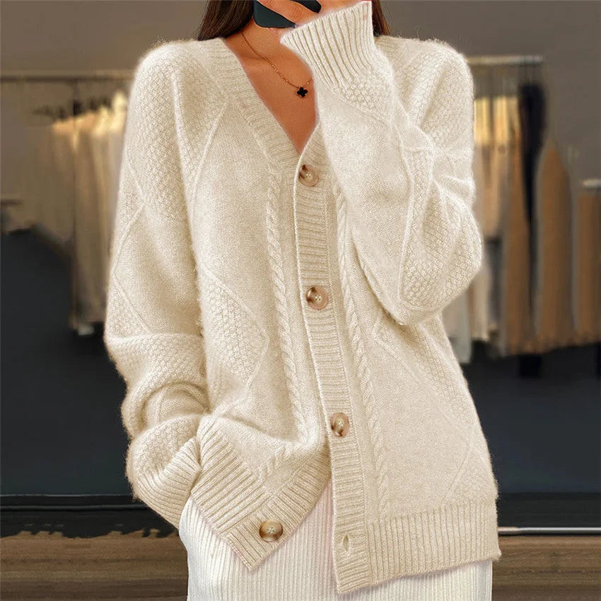 Jade - Cashmere Soft And Elegant V-Neck Cardigan