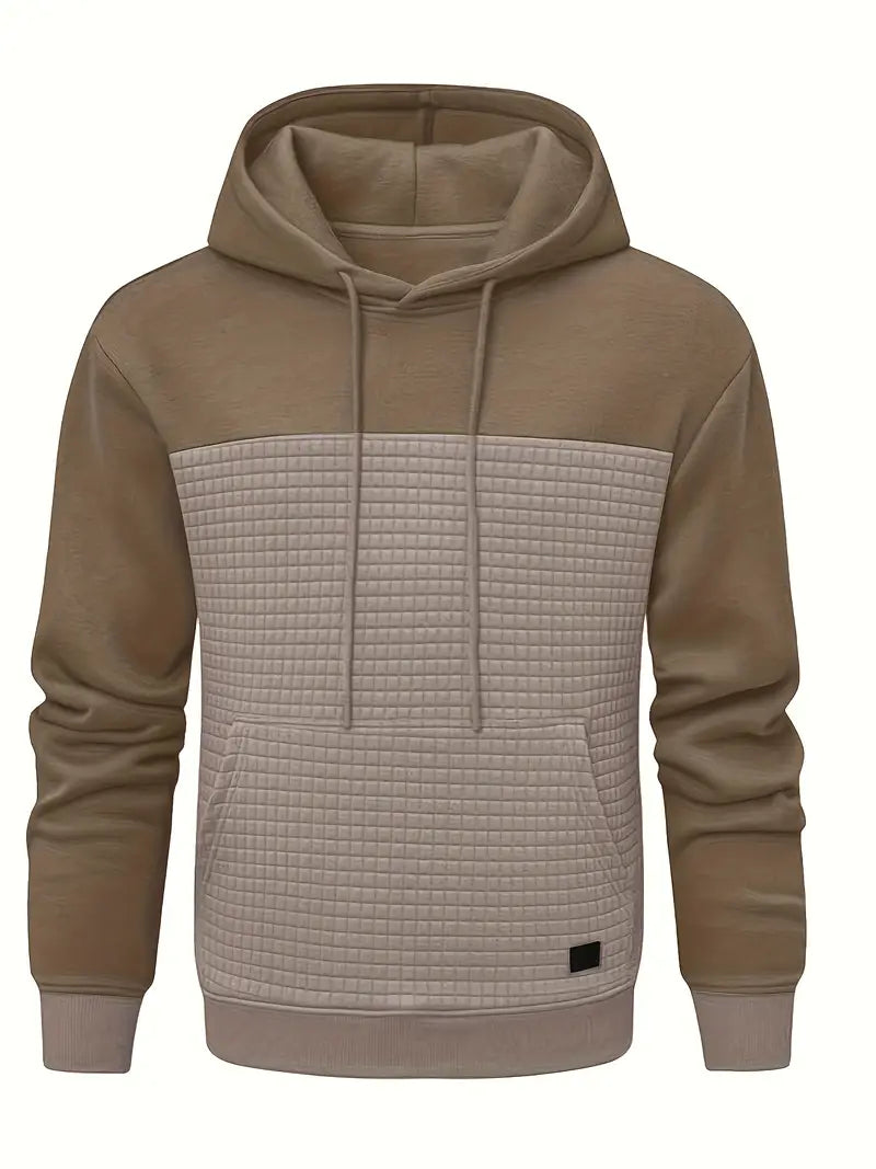 Luc - Textured Grid Hooded Sweatshirt