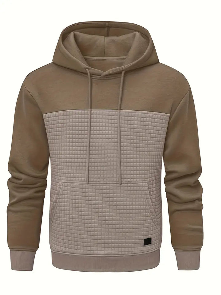 Luc - Textured Grid Hooded Sweatshirt