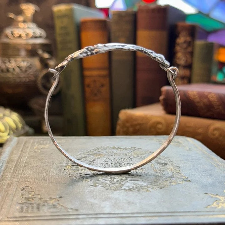Autumn - Vintage Floral Engraved Silver Bracelet