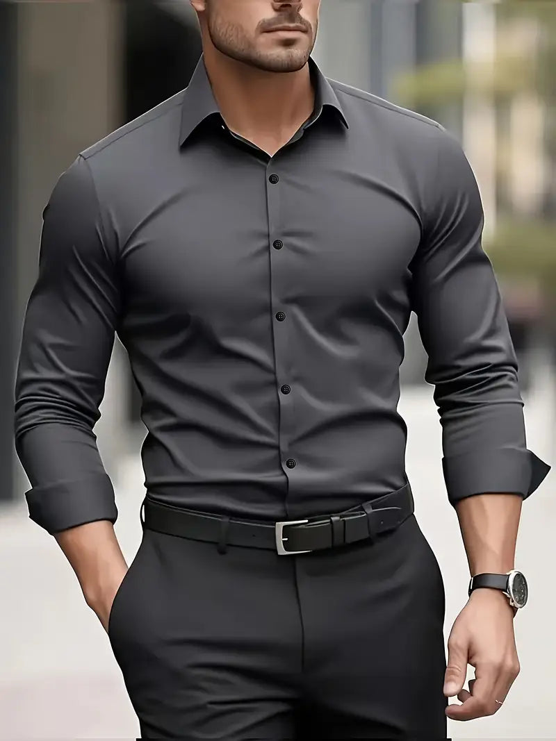 Marc - Mens's Classic Breathable Long Sleeve Shirt