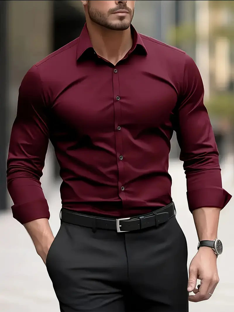 Marc - Mens's Classic Breathable Long Sleeve Shirt