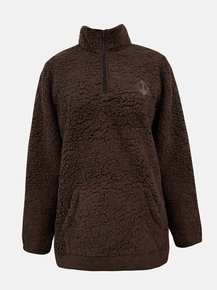 Sophie - Cozy Long Sleeve Fleece Half-Zip Sweatshirt