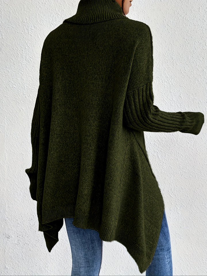 Milena - Casual Long Sleeve High Neck Sweater
