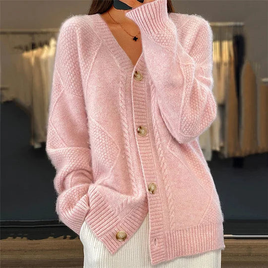 Jade - Cashmere Soft And Elegant V-Neck Cardigan