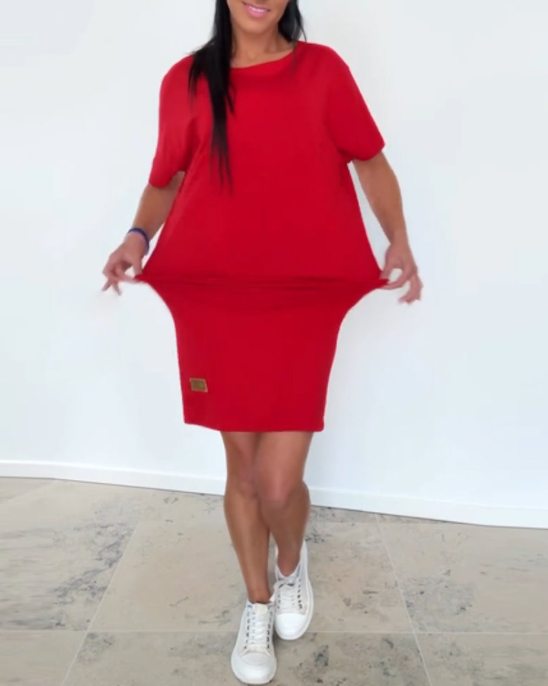 Samantha - Short Sleeve Comfy Mini Dress