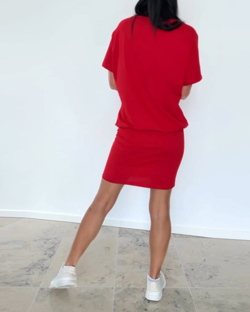 Samantha - Short Sleeve Comfy Mini Dress