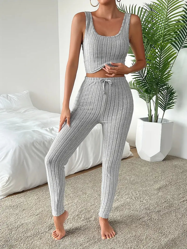 Melanie - Ribbed 3 Piece Lounge Set