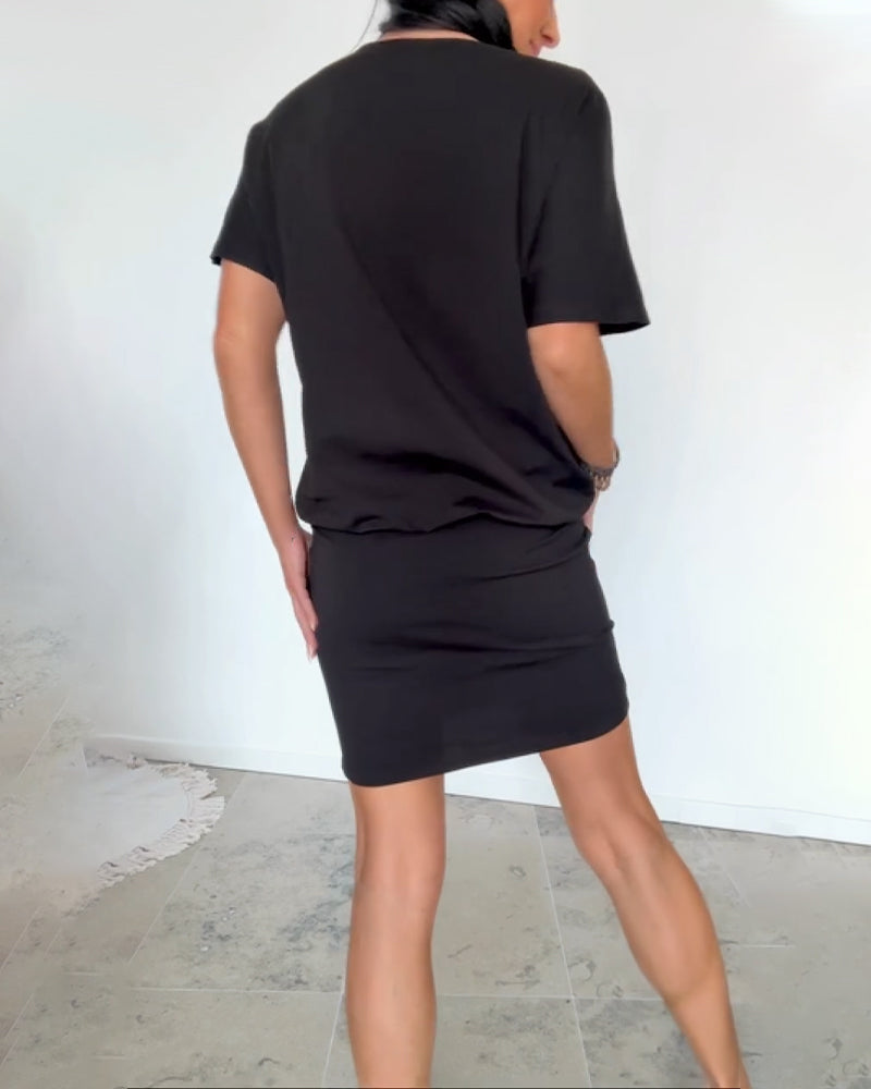 Samantha - Short Sleeve Comfy Mini Dress