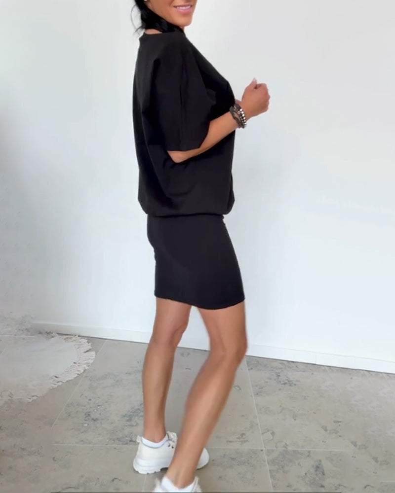 Samantha - Short Sleeve Comfy Mini Dress