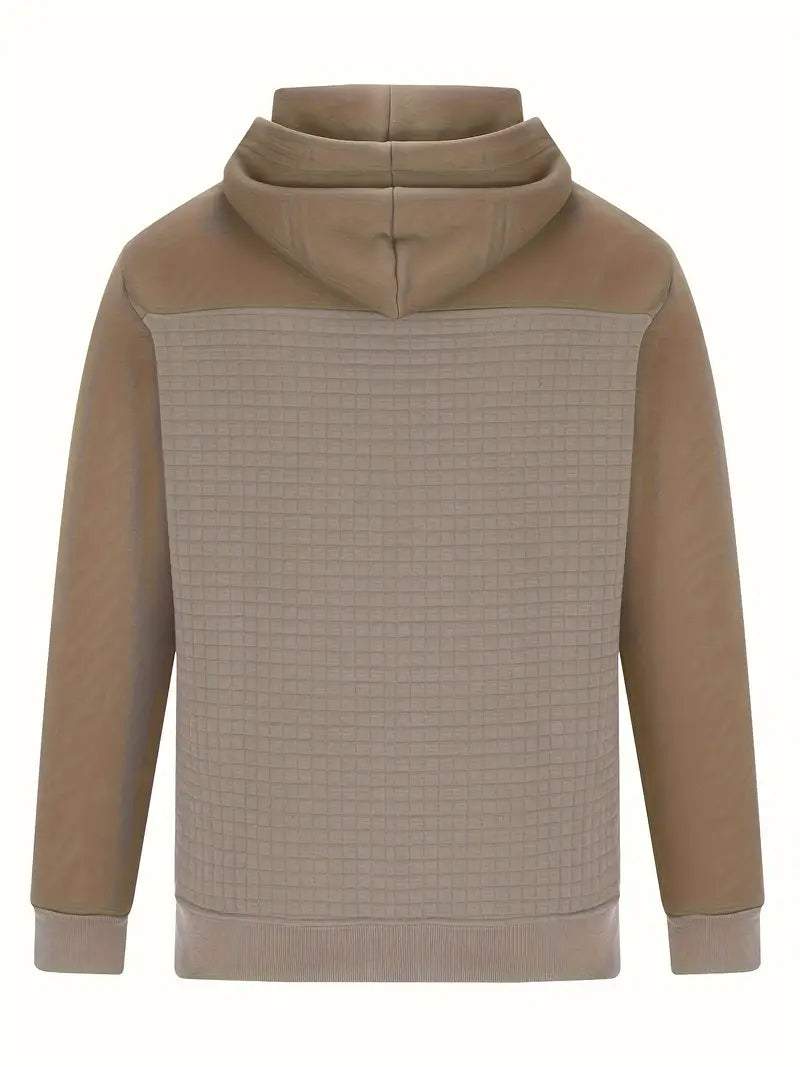 Luc - Textured Grid Hooded Sweatshirt