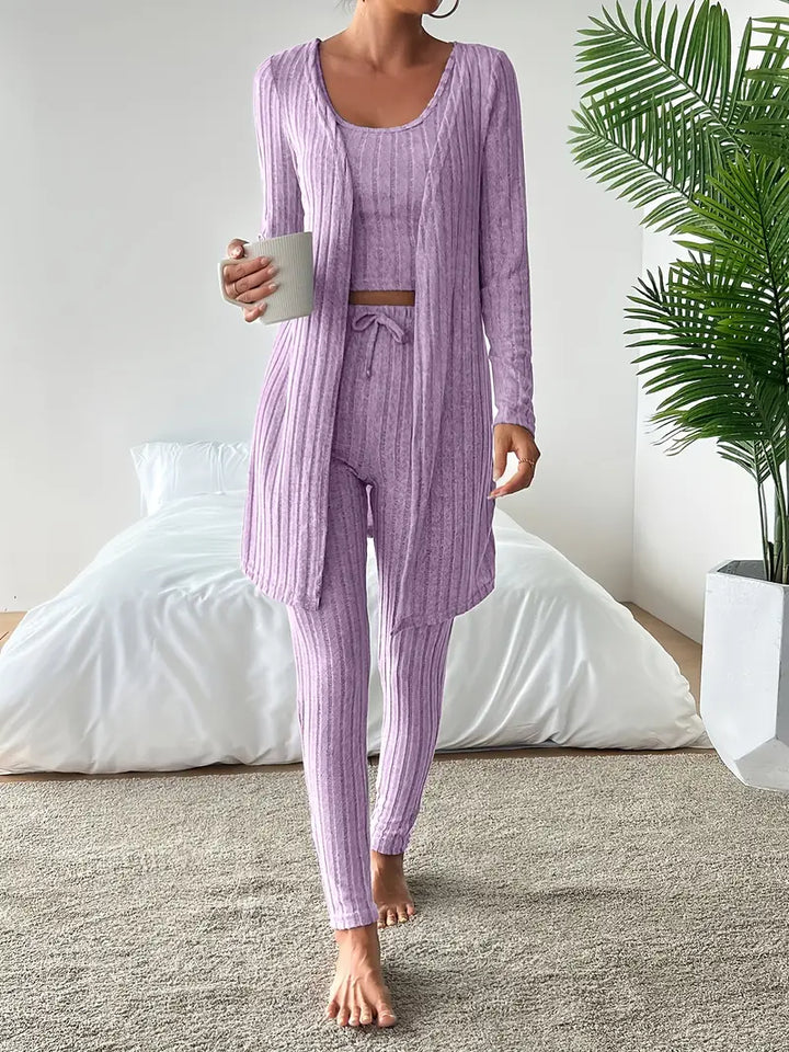 Melanie - Ribbed 3 Piece Lounge Set