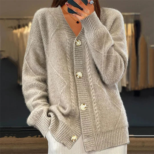 Jade - Cashmere Soft And Elegant V-Neck Cardigan