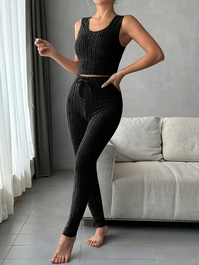 Melanie - Ribbed 3 Piece Lounge Set