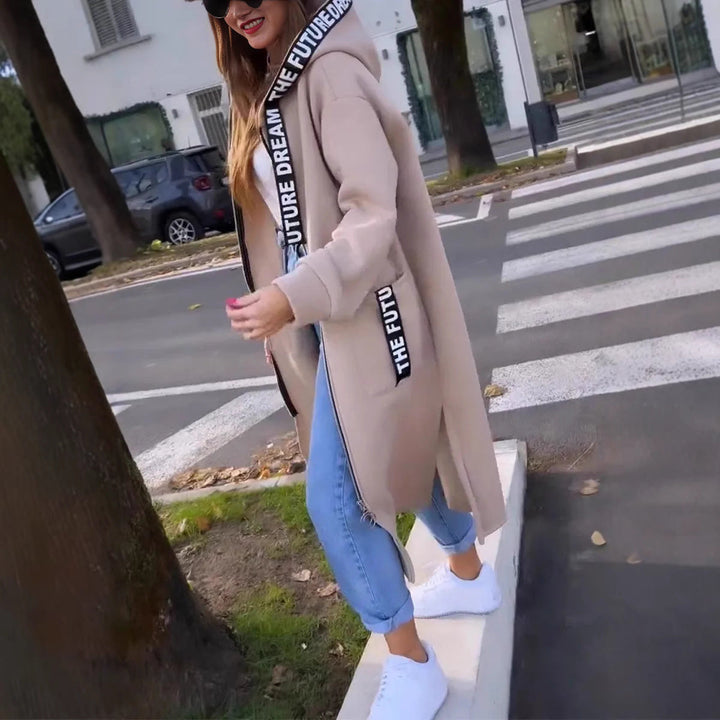Cheryl - Stylish Long Hooded Cardigan