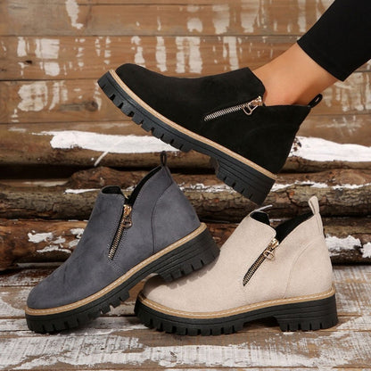 Brenda - Comfy Ankle Boots With Side Zip