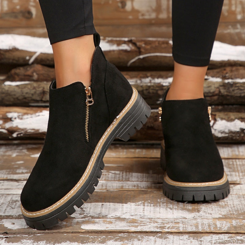Brenda - Comfy Ankle Boots With Side Zip