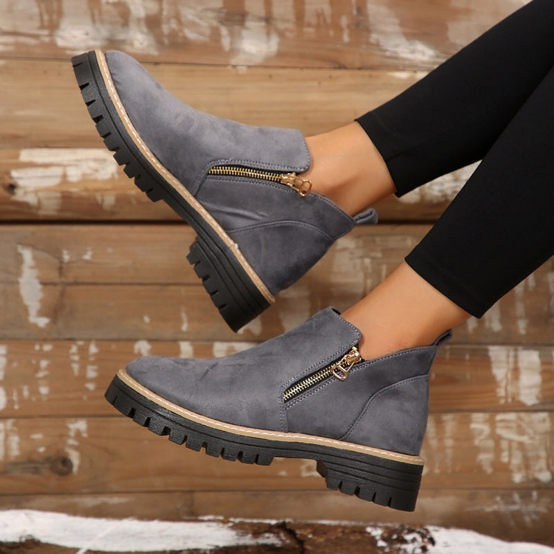 Brenda - Comfy Ankle Boots With Side Zip